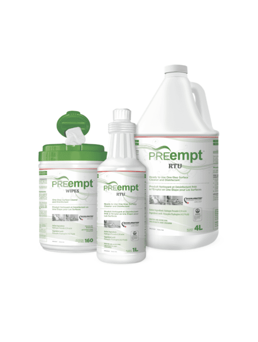 preempt etu disinfectant wipes and liquid cleaners