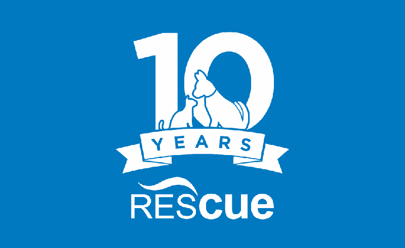 Rescue Disinfectants 10th anniversary commemorative logo, by Virox Technologies.